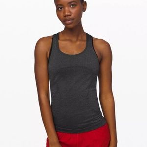 Lululemon Swiftly Tech Racerback Tank, silver and black, size 4